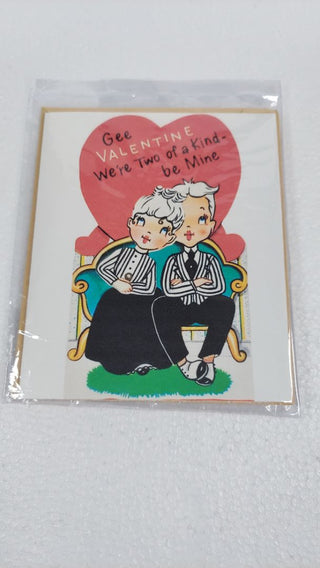 Two of a kind - Valentine's Day Blank Greeting Card - Custom Made Rustic Cut With 5x4 Envelope