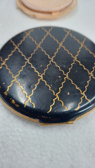 1950s Lin Bren Lattice Design - Powder Compact+ puff (As-Is) EMPTY