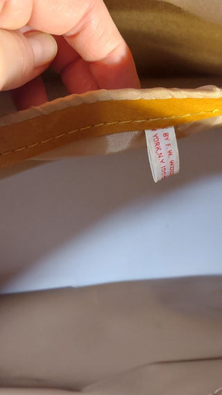 1950s Brown Vinyl Weekend Travel Shoulder Tote Bag Luggage Case by R. F. Woolworth Co. (As-Is)