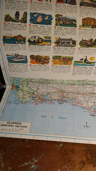 1980 Rand McNally FLORIDA travel and attractionsmap