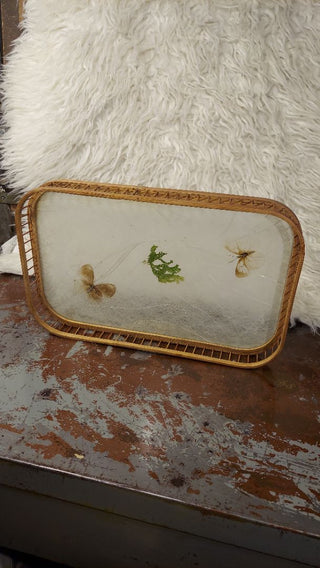 Bamboo Butterfly and Fern Leaf Pressed Serving Tray by HIMARK
