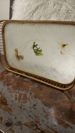 Bamboo Butterfly and Fern Leaf Pressed Serving Tray by HIMARK