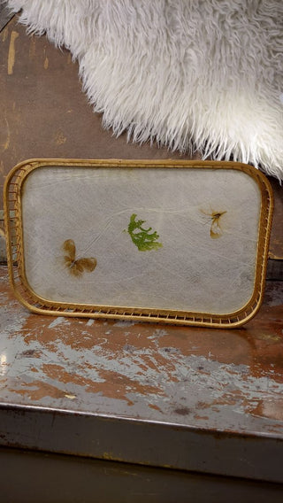 Bamboo Butterfly and Fern Leaf Pressed Serving Tray by HIMARK