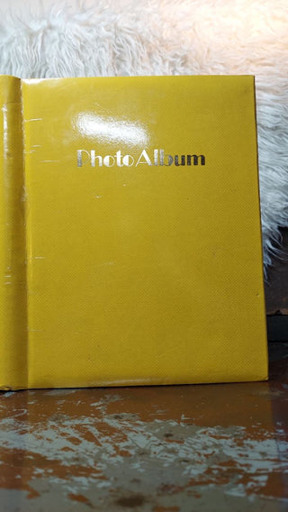 1960s Unused - Photo Album with Mod Yellow Cover, Silver Lettering