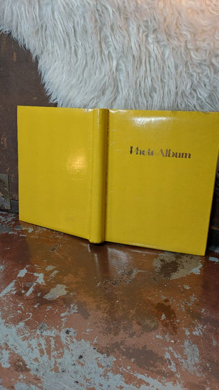 1960s Unused - Photo Album with Mod Yellow Cover, Silver Lettering