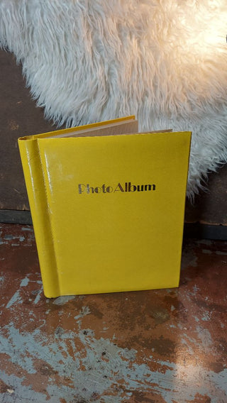 1960s Unused - Photo Album with Mod Yellow Cover, Silver Lettering