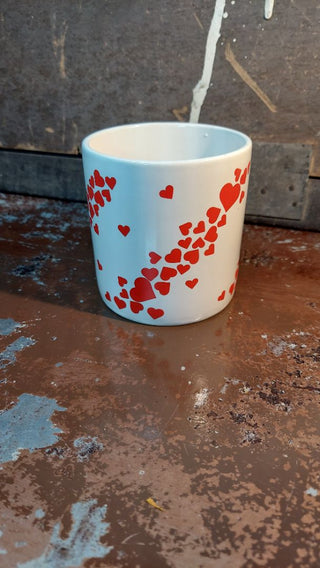 Heart Stripes Ceramic Mug