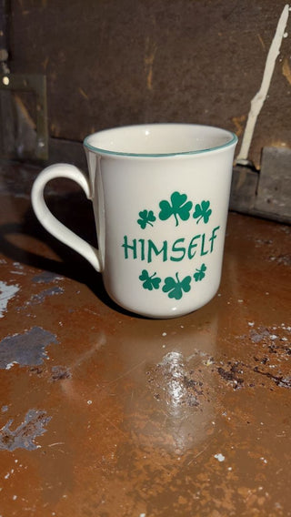 "Himself" clover ceramic mug made in Ireland by Carrigaline Pottery