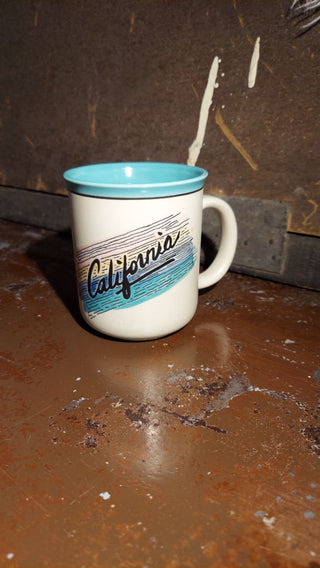 1978-84 Mod Pastel Rainbow California Stoneware Souvenir Mug