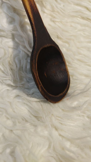 Old Hand Carved ladle stirring spoon - patinaed (As-Is)