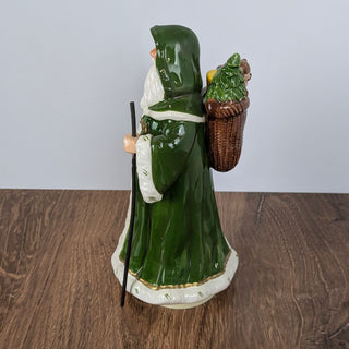 Vintage Lefton Irish Green Robed Santa (Non -Musical) 5Dx4Wx9H