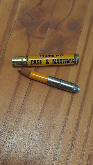 Rare Antique - 1908 Case & Martins  Bullet Pencil. Chicago historical pie makers!