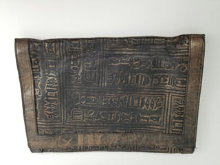 80s Jumbo Clutch Egyptian Hieroglyphics Converts to Crossbody