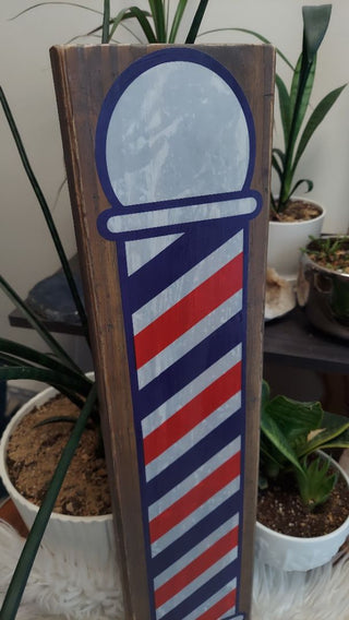 Barber Pole on Barnwood Wall Art Price is Firm