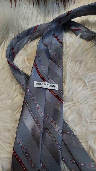 Vintage gray polyester and silk Van Heusen Tie Price is Firm