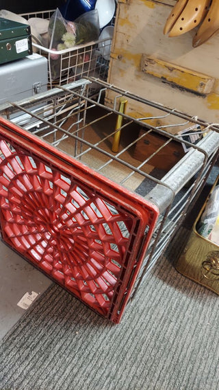 1970 Milk Crate for Hawthorn Mellody - Illinois Farms. Vintage industrial farmhouse storage