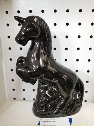 Black Unicorn Statuette Ceramic