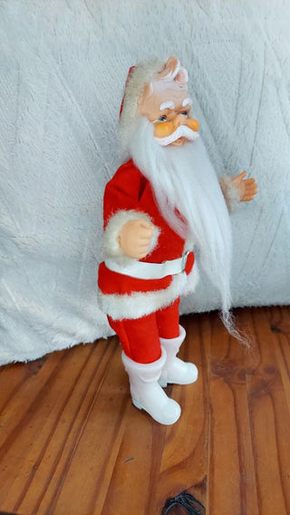 Midcentury Flexible Santa Claus Figurine Doll made in Japan. Sits or stands.