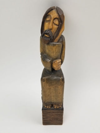 Folk Art Jesus 16" Hand Carved Wood