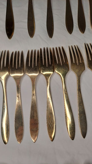 1920s Regal 150pc Gold flatware server set by Dirilyte-Dirigold