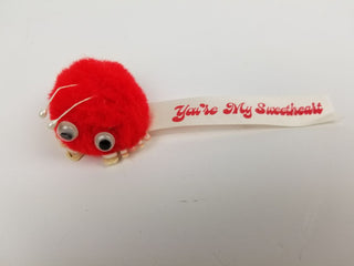 1970s Weepul PomPom Red Fuzzy Bug Sweetheart