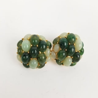 Joan Rivers Faux Jade Earrings Round For Pierced Ears