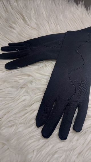 Black Dress Formal Gloves with sewn detail by ChillyJilly Gloves