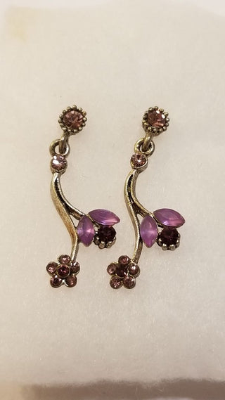 EB Purple Flower Stud Earrings