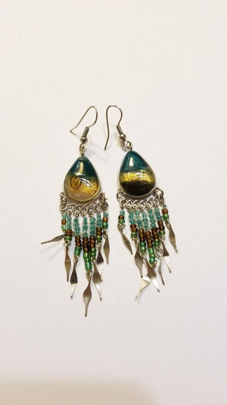 EB Handmade Beaded Earrings Dangle Fringe