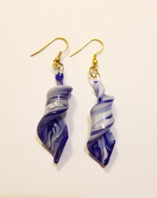 EB Blown Glass Twist Earrings