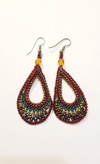 EB Handmade Beaded Teardrop Hook Earrings