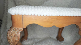 Young Hinkle Claw and Ball Cabriole Leg stool seat bench with modern farmhouse corduroy upholstery