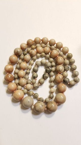 EB Hand Knotted Jasper Necklace Round Graduated Beads