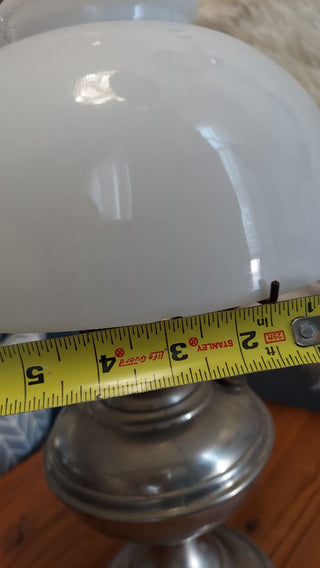 1915-16 Antique Model 6 Oil Lamp by Aladdin Mantle Lamp Company, milk glass shade as is
