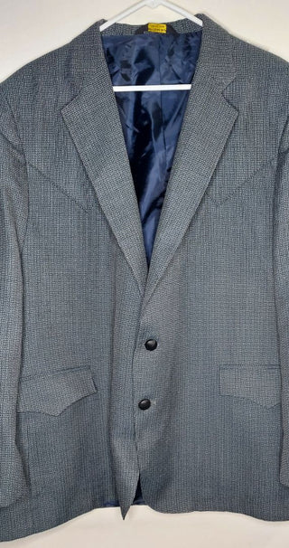 1960s Grand Entry Men's Sport Coat Western Cut Blazer Heather Gray Blue, vintage blazer sports coat.
