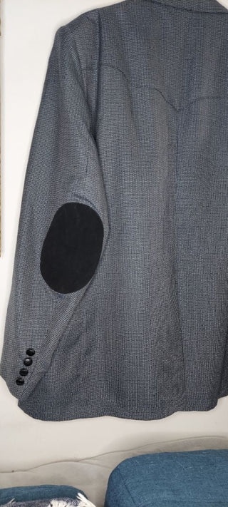1960s Grand Entry Men's Sport Coat Western Cut Blazer Heather Gray Blue, vintage blazer sports coat.