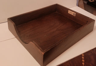 Dark wood dovetail letter tray