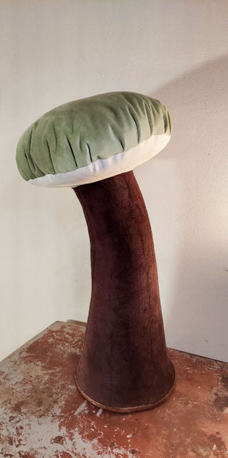 27" Large Plush Woodland Freestanding Mushroom statue Decor - made with vintage fabric, Local Artisan Made