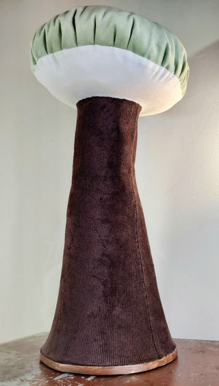 27" Large Plush Woodland Freestanding Mushroom statue Decor - made with vintage fabric, Local Artisan Made