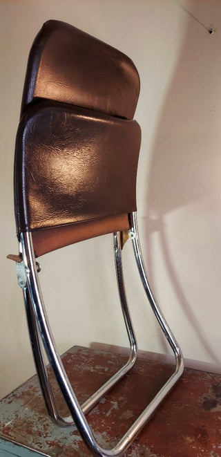1972 Bob Fujioka Designed for Samsonite by Design West  - Folding Sling chrome tubular steel frame Chair (As-Is)