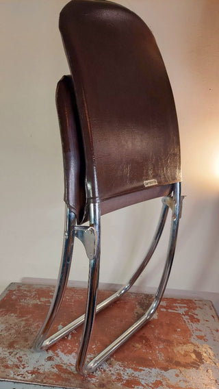 1972 Bob Fujioka Designed for Samsonite by Design West  - Folding Sling chrome tubular steel frame Chair (As-Is)