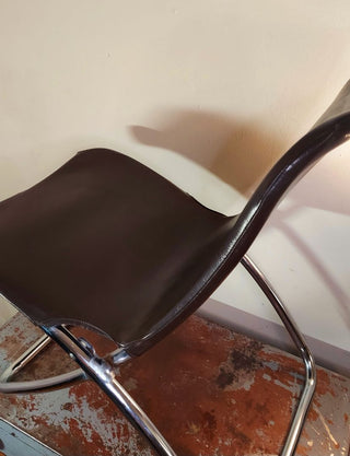 1972 Bob Fujioka Designed for Samsonite by Design West  - Folding Sling chrome tubular steel frame Chair (As-Is)