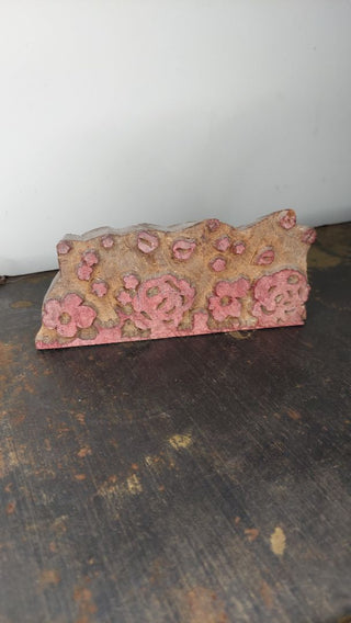 Floral Design - Primitive hand carved wooden Textile Printing Block - wallpaper, fabric, Stamp Decorative