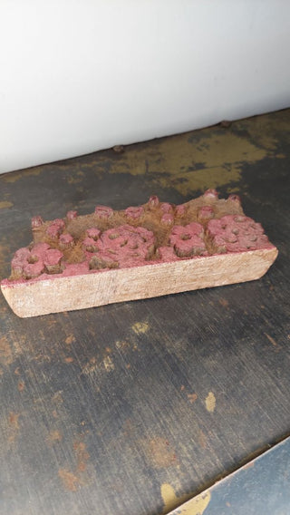 Floral Design - Primitive hand carved wooden Textile Printing Block - wallpaper, fabric, Stamp Decorative