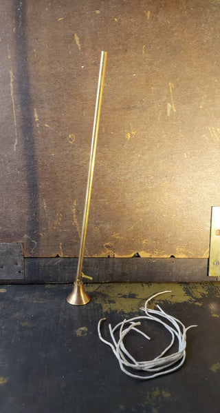 Brass Candle Lighter With Bell Flame Snuffer, includes 6 wax light strings