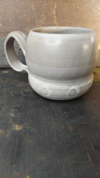 Earthy and Bold Rustic Modern Handmade Studio Artist Handled Mug Cup, artist signed
