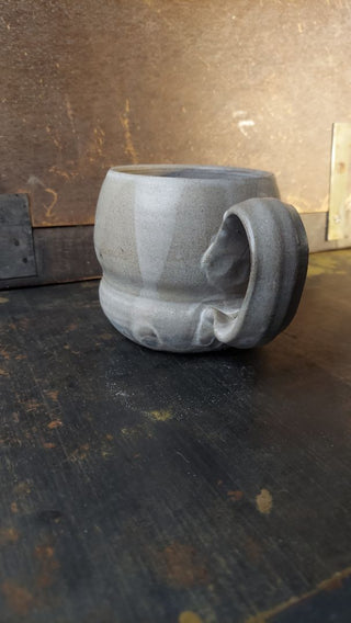 Earthy and Bold Rustic Modern Handmade Studio Artist Handled Mug Cup, artist signed