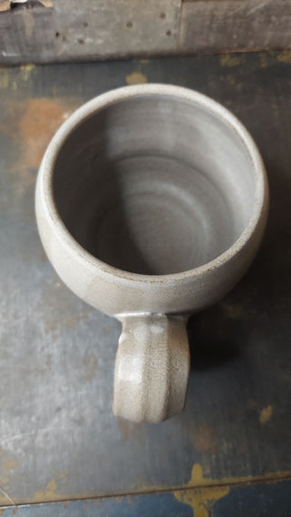 Earthy and Bold Rustic Modern Handmade Studio Artist Handled Mug Cup, artist signed