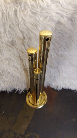 1970s Brass Coin Sorter Piggy Bank Tower, Quarters, Nickels & Dimes. (As-is)