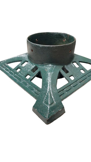 Green Art Deco Style Classic Heirloom  Cast Iron Tree Stand - 14", 8' tree